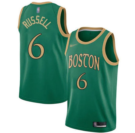Men's Boston Celtics #6 Bill Russell Green Stitched Basketball Jersey